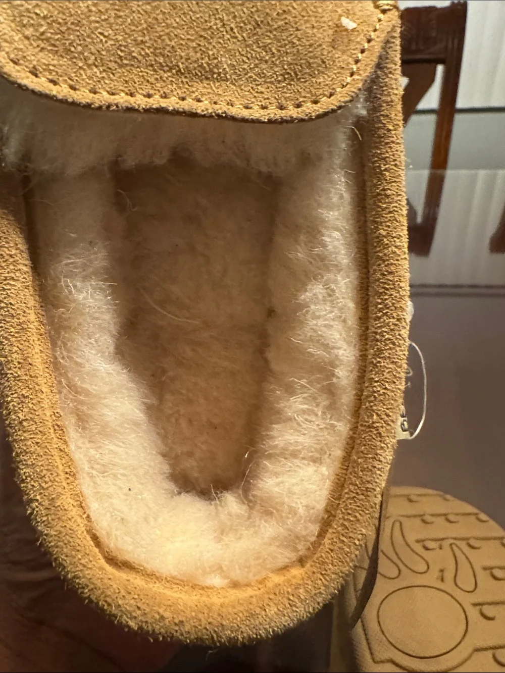 BearPaw Kids Tan Faux-Shearling Slip-On Moccasins